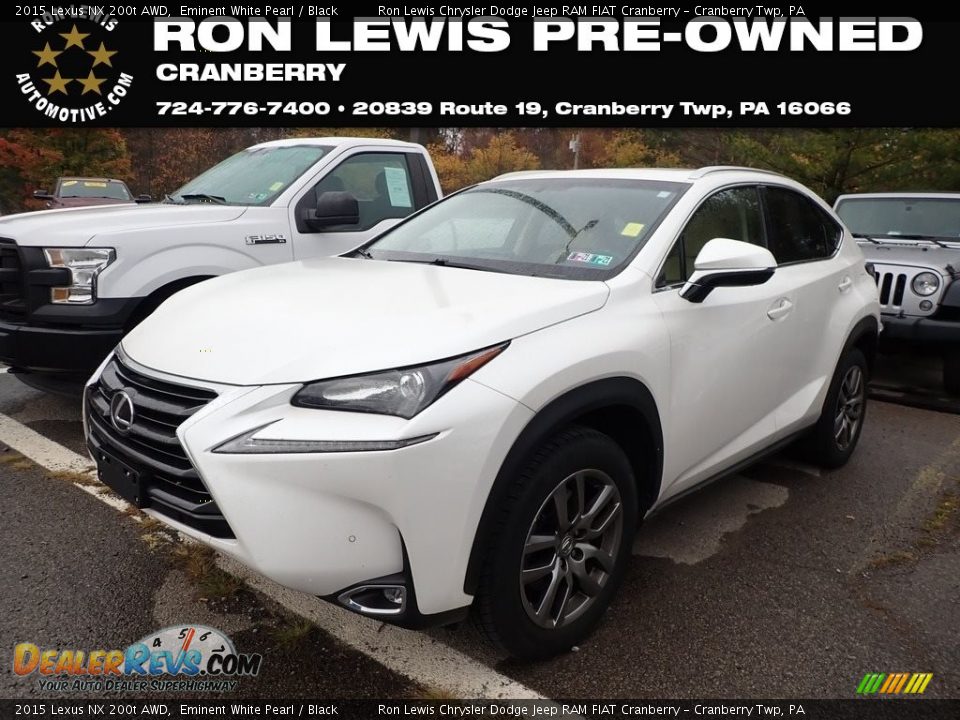 2015 Lexus NX 200t AWD Eminent White Pearl / Black Photo #1