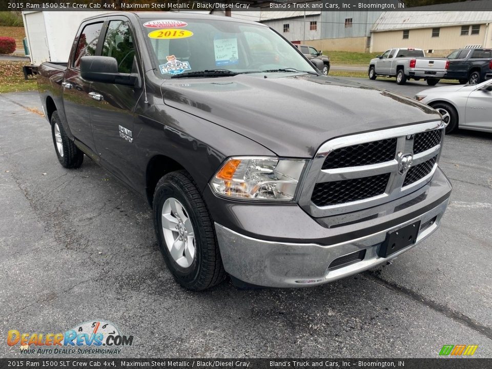 2015 Ram 1500 SLT Crew Cab 4x4 Maximum Steel Metallic / Black/Diesel Gray Photo #4