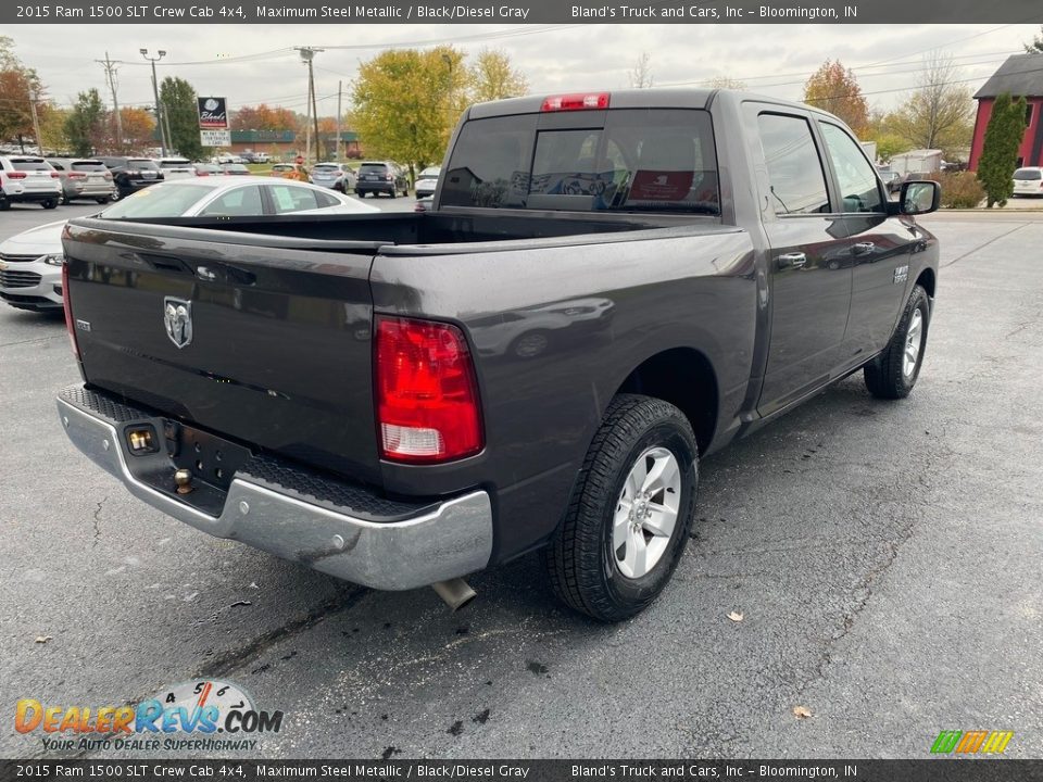 2015 Ram 1500 SLT Crew Cab 4x4 Maximum Steel Metallic / Black/Diesel Gray Photo #6