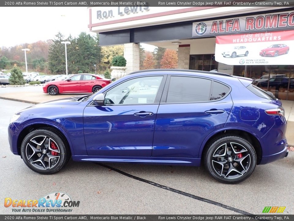 2020 Alfa Romeo Stelvio TI Sport Carbon AWD Montecarlo Blue Metallic / Black Photo #9