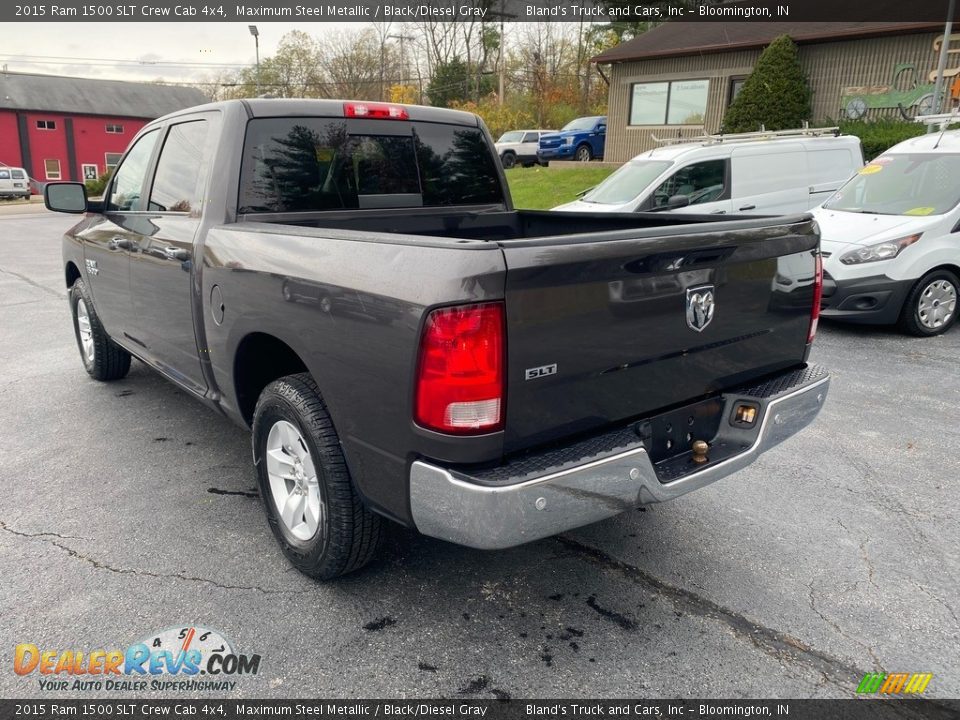 2015 Ram 1500 SLT Crew Cab 4x4 Maximum Steel Metallic / Black/Diesel Gray Photo #8