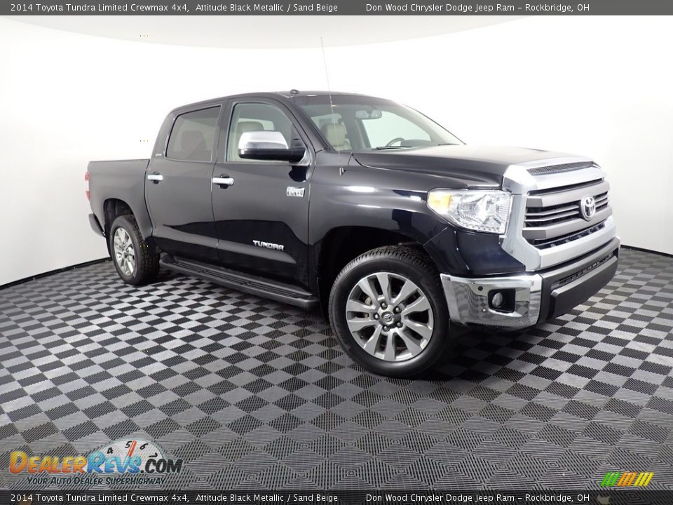 2014 Toyota Tundra Limited Crewmax 4x4 Attitude Black Metallic / Sand Beige Photo #4