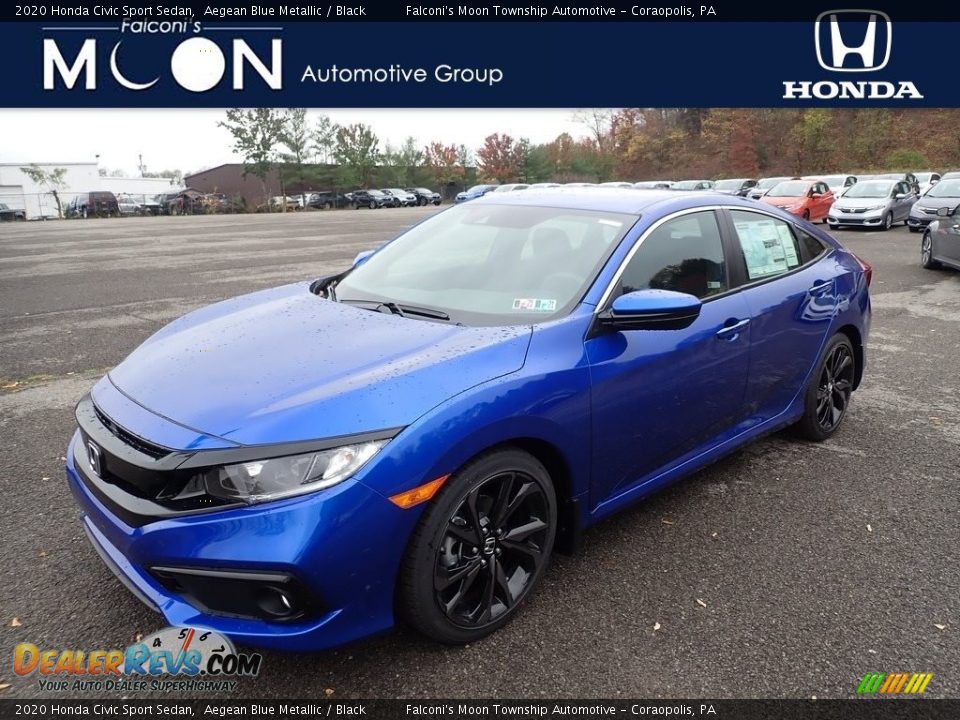 2020 Honda Civic Sport Sedan Aegean Blue Metallic / Black Photo #1