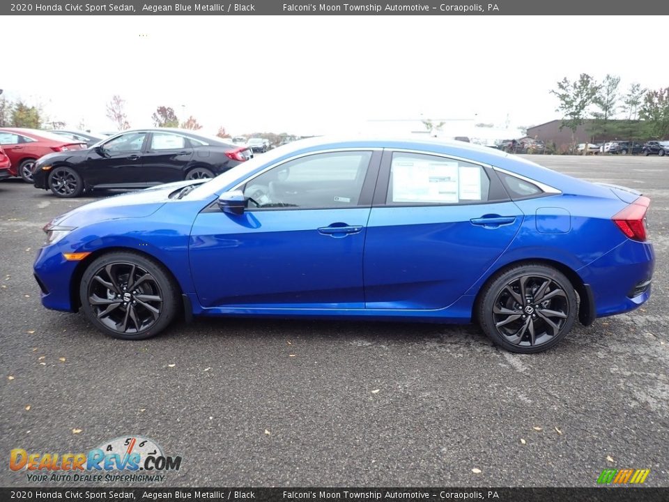 2020 Honda Civic Sport Sedan Aegean Blue Metallic / Black Photo #3