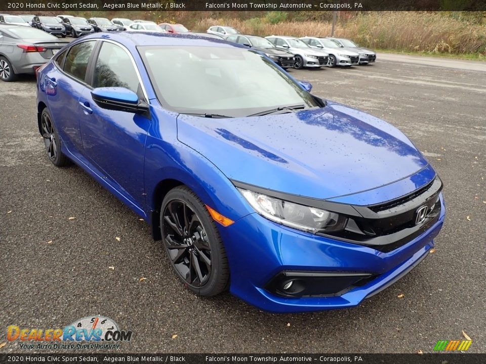 2020 Honda Civic Sport Sedan Aegean Blue Metallic / Black Photo #7