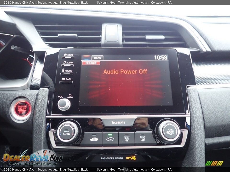 2020 Honda Civic Sport Sedan Aegean Blue Metallic / Black Photo #14