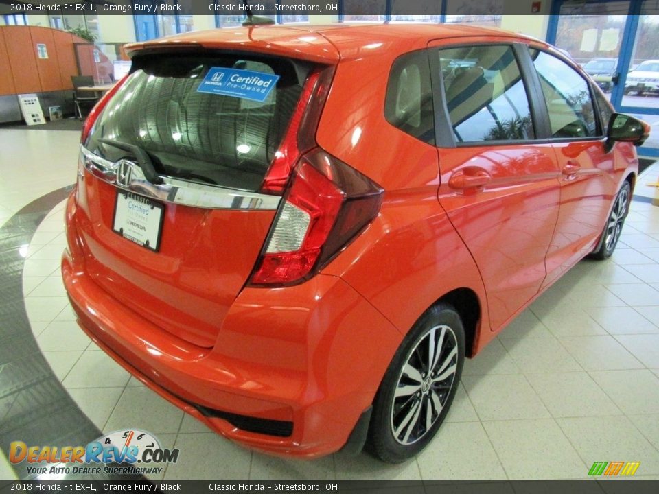 2018 Honda Fit EX-L Orange Fury / Black Photo #7