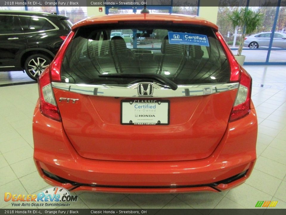 2018 Honda Fit EX-L Orange Fury / Black Photo #8