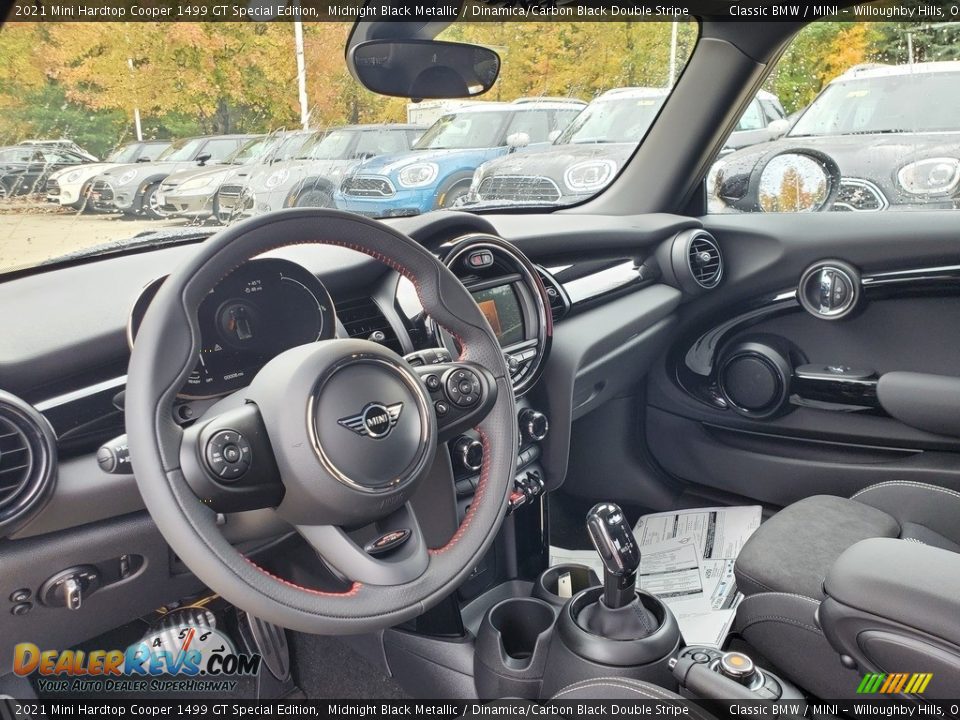 Dinamica/Carbon Black Double Stripe Interior - 2021 Mini Hardtop Cooper 1499 GT Special Edition Photo #3