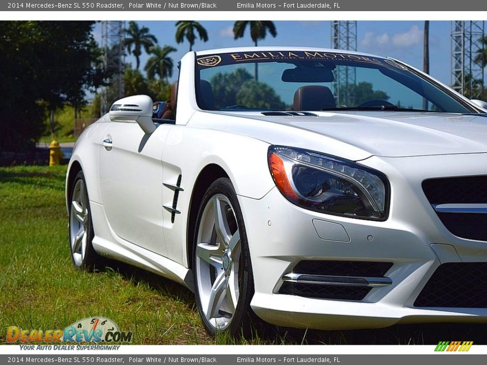 2014 Mercedes-Benz SL 550 Roadster Polar White / Nut Brown/Black Photo #5