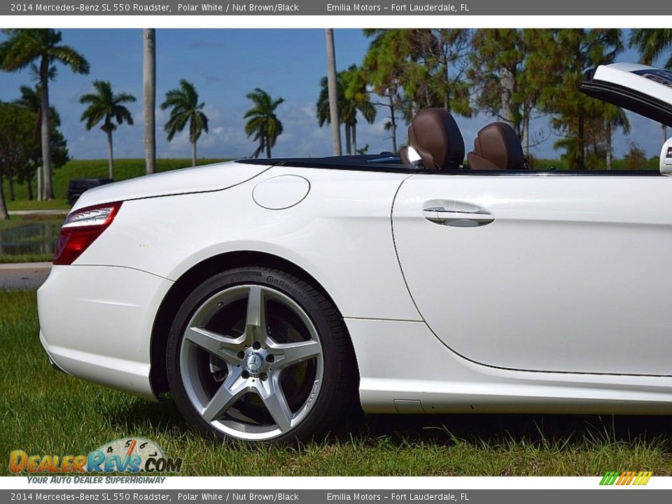 2014 Mercedes-Benz SL 550 Roadster Polar White / Nut Brown/Black Photo #7