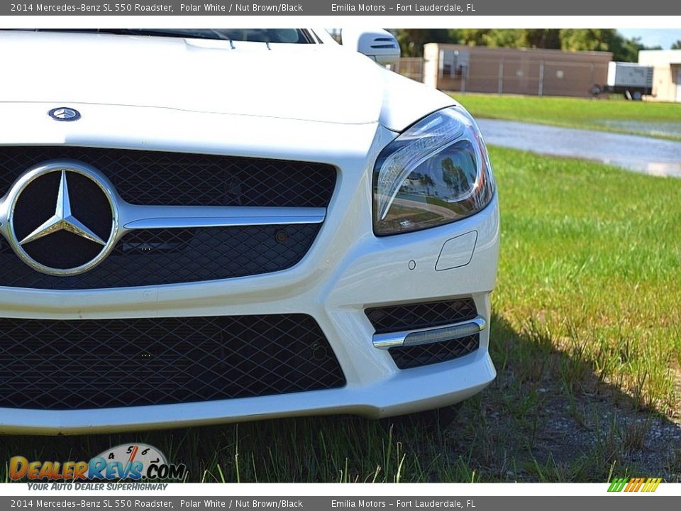 2014 Mercedes-Benz SL 550 Roadster Polar White / Nut Brown/Black Photo #11