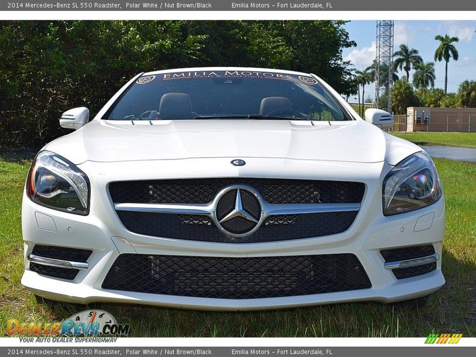 2014 Mercedes-Benz SL 550 Roadster Polar White / Nut Brown/Black Photo #14