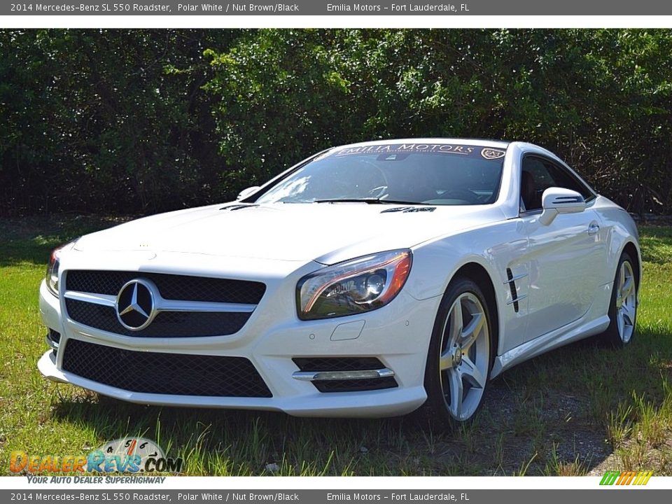 2014 Mercedes-Benz SL 550 Roadster Polar White / Nut Brown/Black Photo #16