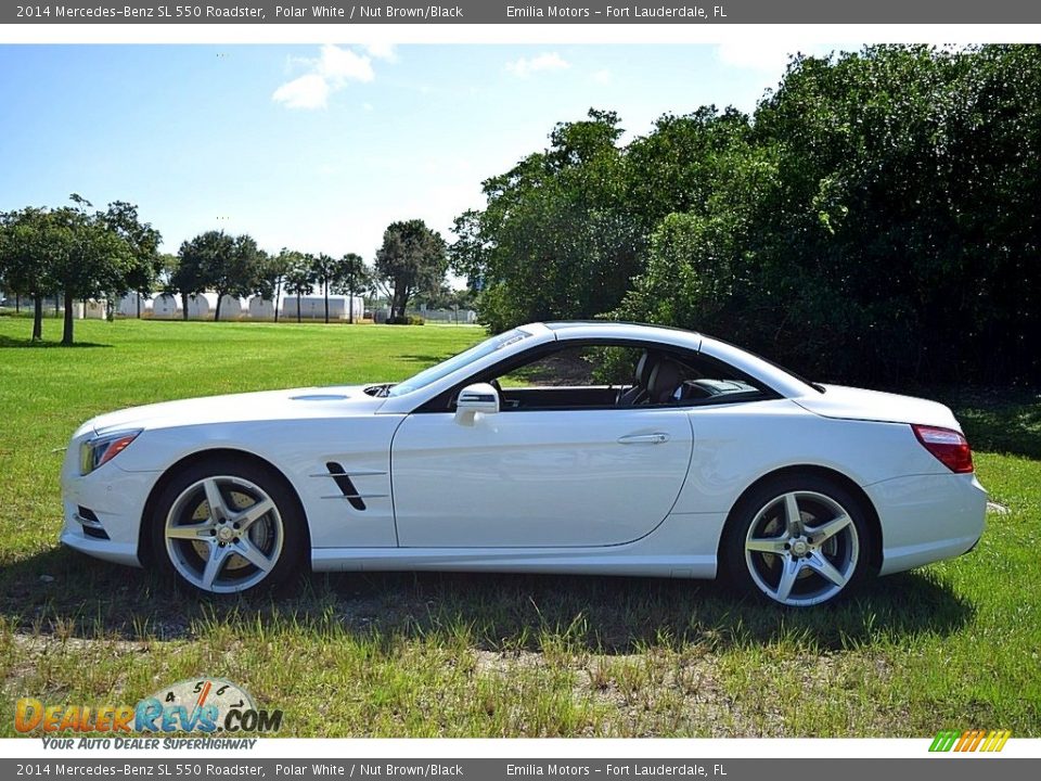 2014 Mercedes-Benz SL 550 Roadster Polar White / Nut Brown/Black Photo #17