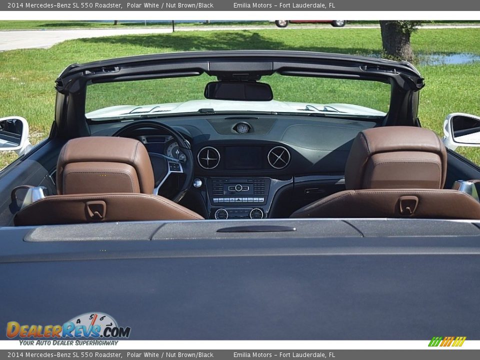 2014 Mercedes-Benz SL 550 Roadster Polar White / Nut Brown/Black Photo #54