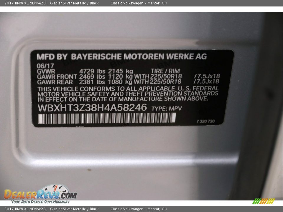 2017 BMW X1 xDrive28i Glacier Silver Metallic / Black Photo #35