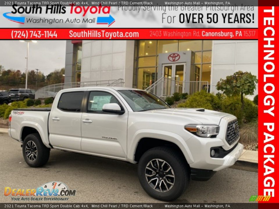 2021 Toyota Tacoma TRD Sport Double Cab 4x4 Wind Chill Pearl / TRD Cement/Black Photo #1