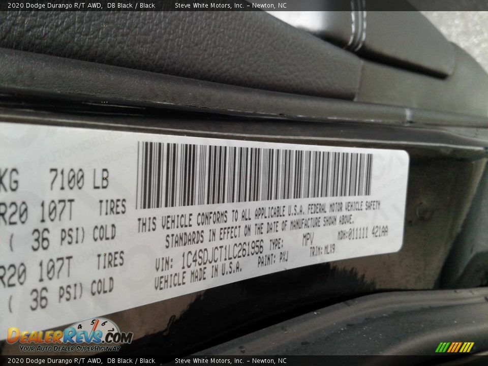 2020 Dodge Durango R/T AWD DB Black / Black Photo #33