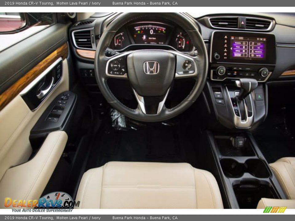 2019 Honda CR-V Touring Molten Lava Pearl / Ivory Photo #5