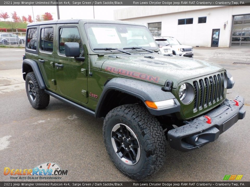 Front 3/4 View of 2021 Jeep Wrangler Unlimited Rubicon 4x4 Photo #3
