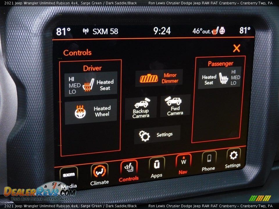 Controls of 2021 Jeep Wrangler Unlimited Rubicon 4x4 Photo #16