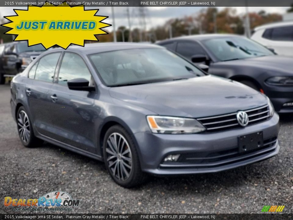 2015 Volkswagen Jetta SE Sedan Platinum Gray Metallic / Titan Black Photo #1