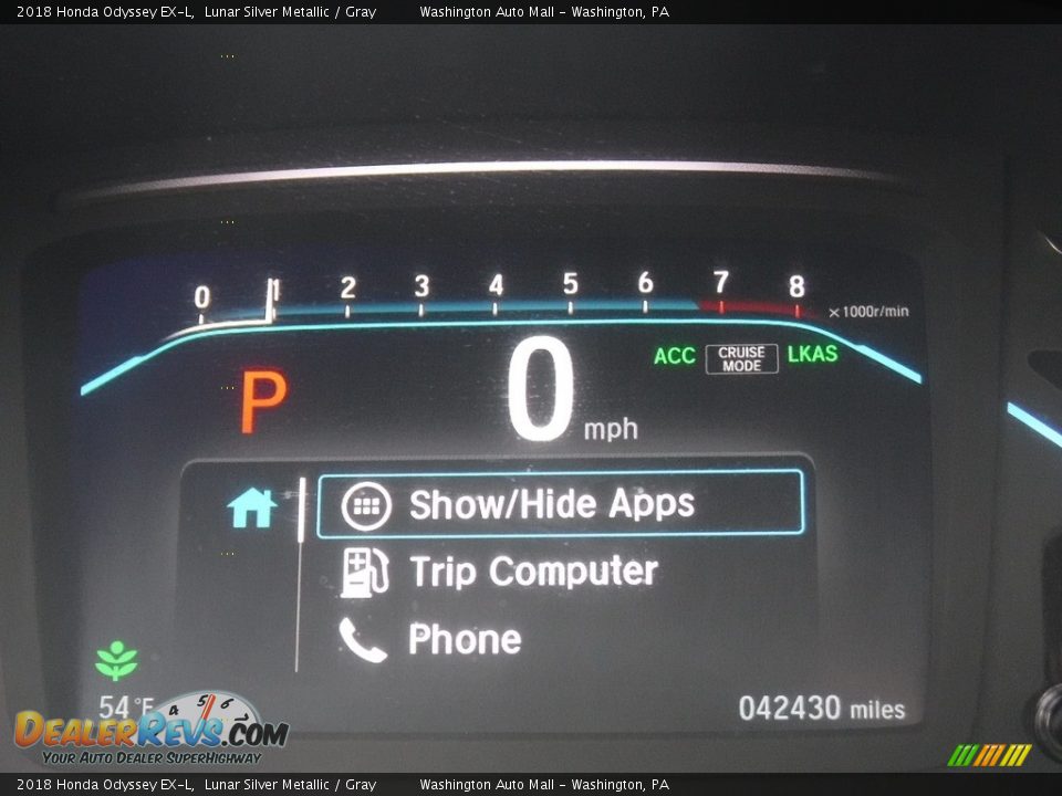 2018 Honda Odyssey EX-L Lunar Silver Metallic / Gray Photo #28