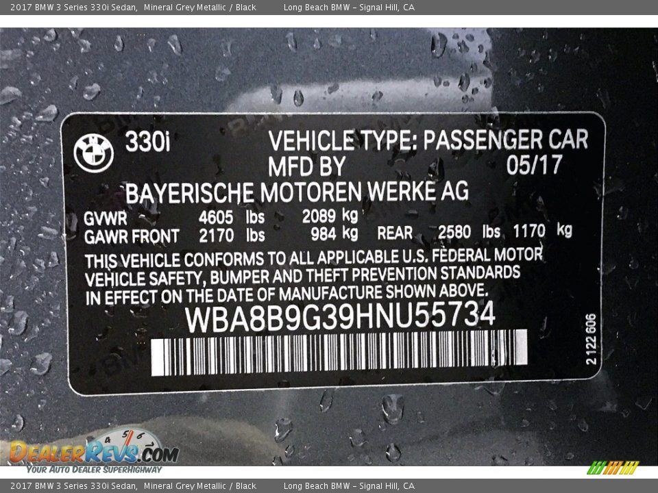 2017 BMW 3 Series 330i Sedan Mineral Grey Metallic / Black Photo #35