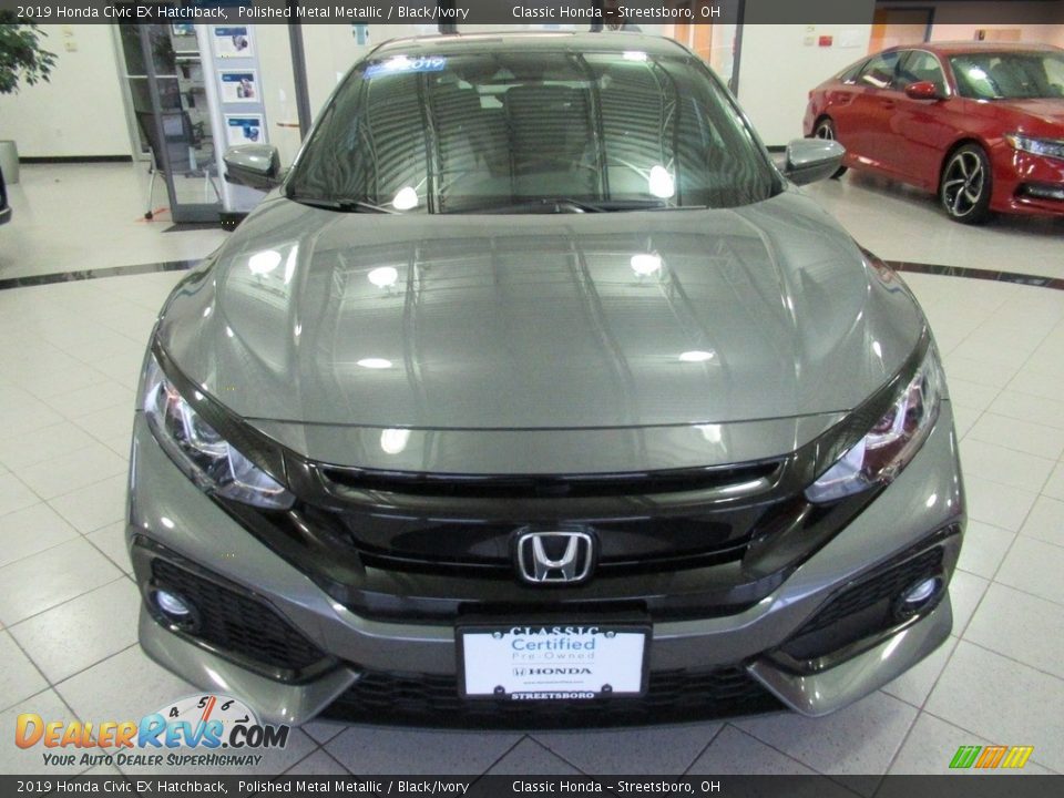 2019 Honda Civic EX Hatchback Polished Metal Metallic / Black/Ivory Photo #2