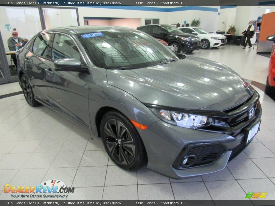 2019 Honda Civic EX Hatchback Polished Metal Metallic / Black/Ivory Photo #3