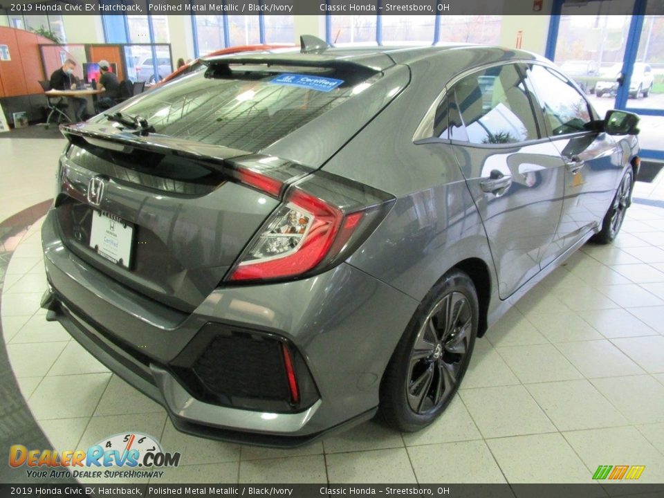 2019 Honda Civic EX Hatchback Polished Metal Metallic / Black/Ivory Photo #7