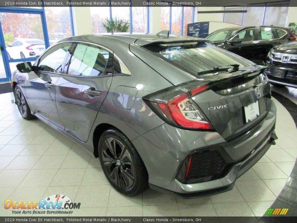 2019 Honda Civic EX Hatchback Polished Metal Metallic / Black/Ivory Photo #9
