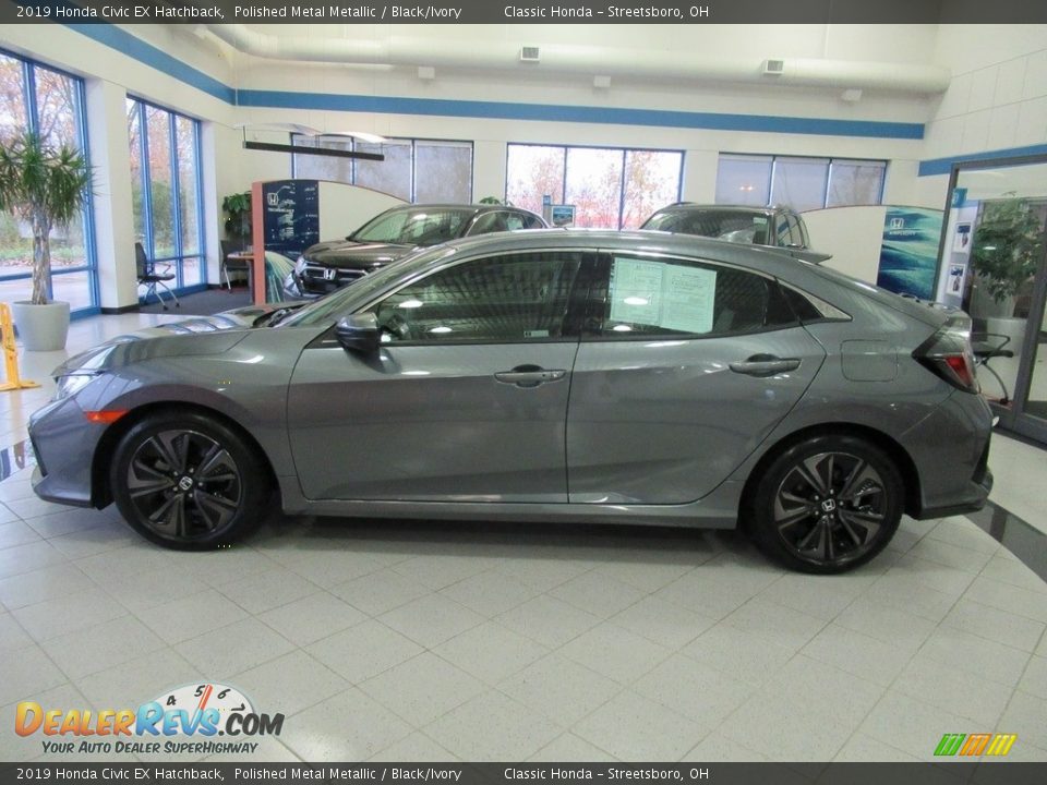 2019 Honda Civic EX Hatchback Polished Metal Metallic / Black/Ivory Photo #10
