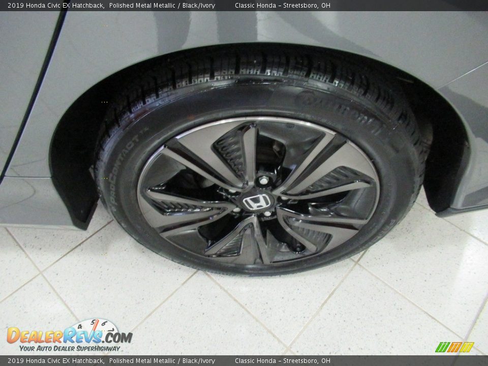 2019 Honda Civic EX Hatchback Polished Metal Metallic / Black/Ivory Photo #11