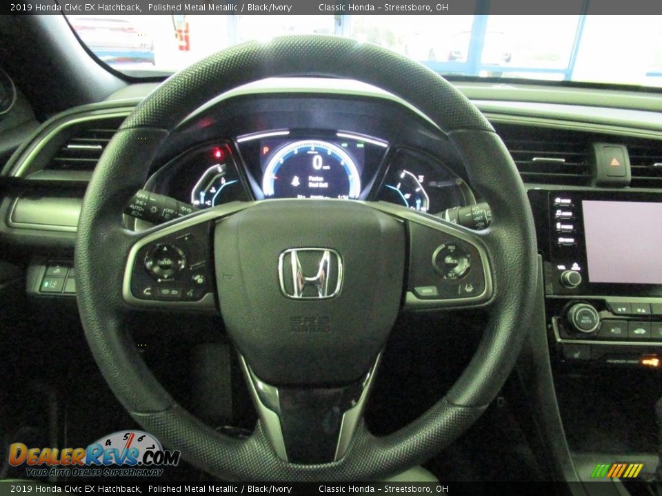 2019 Honda Civic EX Hatchback Polished Metal Metallic / Black/Ivory Photo #30