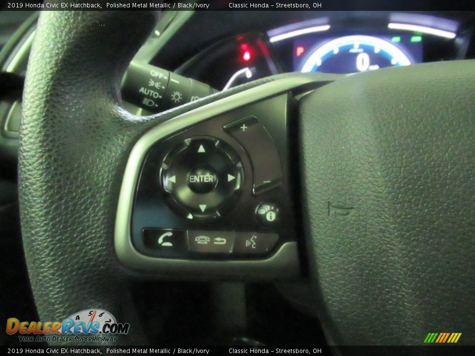 2019 Honda Civic EX Hatchback Polished Metal Metallic / Black/Ivory Photo #31