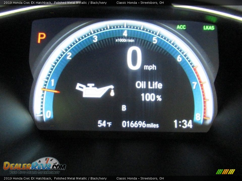 2019 Honda Civic EX Hatchback Polished Metal Metallic / Black/Ivory Photo #33