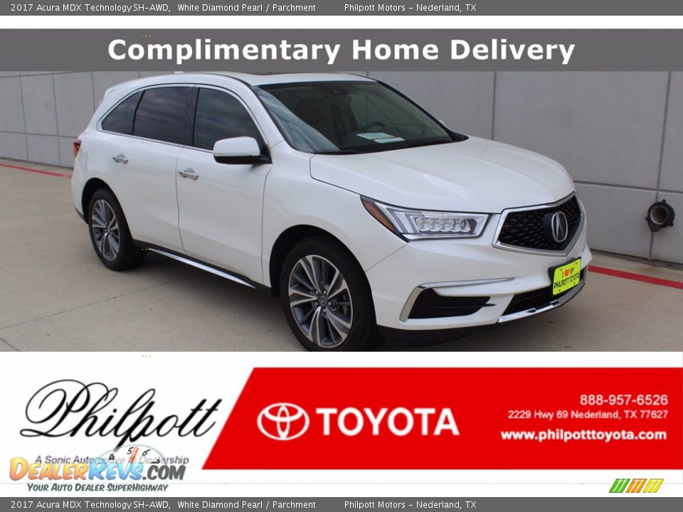 2017 Acura MDX Technology SH-AWD White Diamond Pearl / Parchment Photo #1