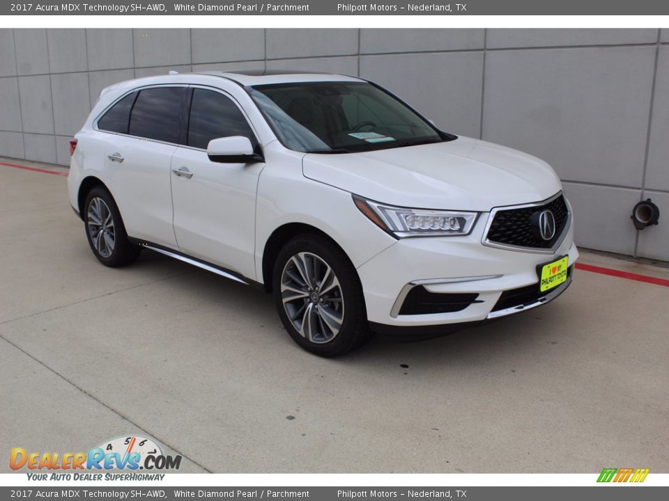 2017 Acura MDX Technology SH-AWD White Diamond Pearl / Parchment Photo #2