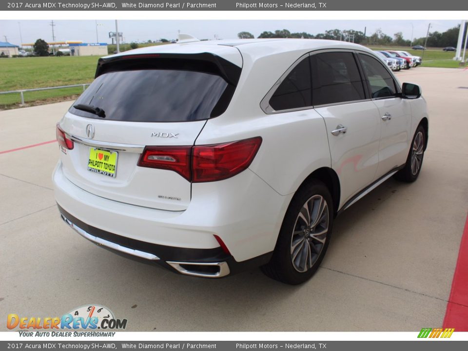 2017 Acura MDX Technology SH-AWD White Diamond Pearl / Parchment Photo #8