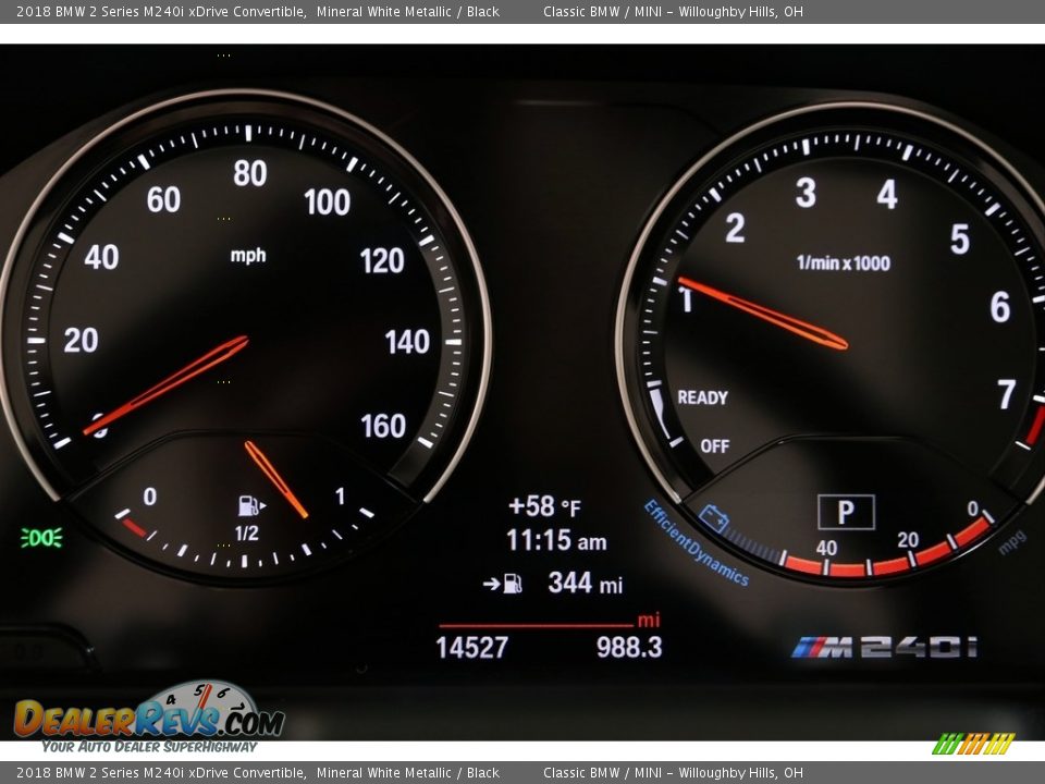 2018 BMW 2 Series M240i xDrive Convertible Mineral White Metallic / Black Photo #11