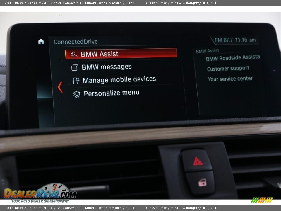 2018 BMW 2 Series M240i xDrive Convertible Mineral White Metallic / Black Photo #20