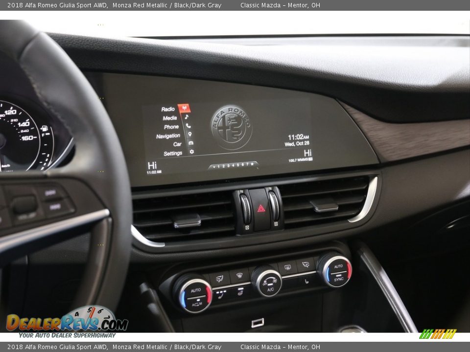 2018 Alfa Romeo Giulia Sport AWD Monza Red Metallic / Black/Dark Gray Photo #12