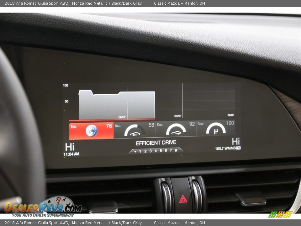 2018 Alfa Romeo Giulia Sport AWD Monza Red Metallic / Black/Dark Gray Photo #18