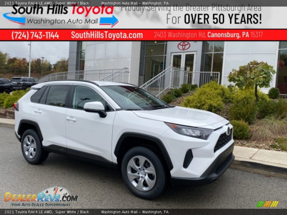 2021 Toyota RAV4 LE AWD Super White / Black Photo #1