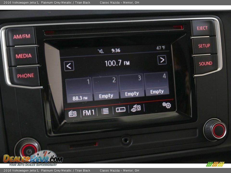 2016 Volkswagen Jetta S Platinum Grey Metallic / Titan Black Photo #9