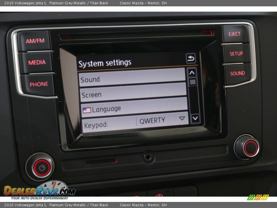 2016 Volkswagen Jetta S Platinum Grey Metallic / Titan Black Photo #11