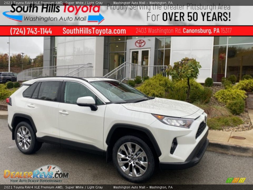 2021 Toyota RAV4 XLE Premium AWD Super White / Light Gray Photo #1