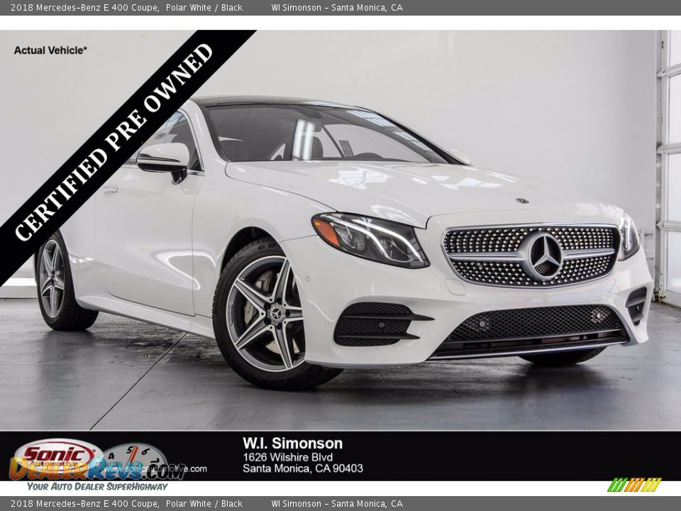 2018 Mercedes-Benz E 400 Coupe Polar White / Black Photo #1